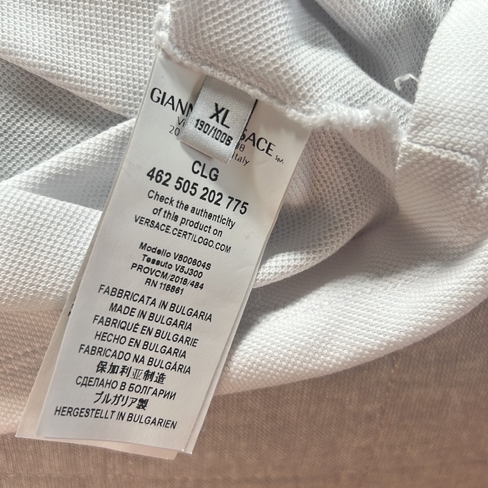Gianni Versace Collection White XL Medusa Short Sleeve Polo Shirt - Picture 3 of 3